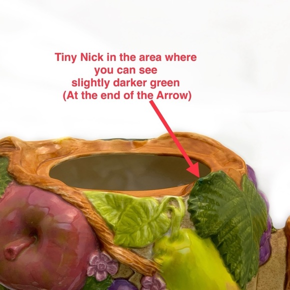 Vintage Large Hand Crafted Teapot Fruit Lattice Basket Artisanal Ceramic 1994 - Picture 10 of 15